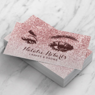Trendy Roos Gold Glitter Lashes Eyelash Salon Visitekaartje