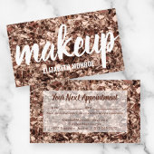 Trendy Roos Gold Glitter Makeup Artist Afsprakenkaartje
