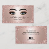 Trendy Roos Gold Glitter Makeup Artist Gold Lashes Visitekaartje (Voorkant / Achterkant)