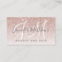 Trendy Roos Gold Glitter Makeup Artist Hair Salon Visitekaartje