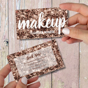 Trendy Roos Gold Glitter Makeup Artist Visitekaartje