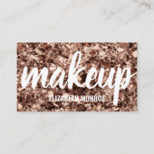 Trendy Roos Gold Glitter Makeup Artist Visitekaartje (Voorkant)