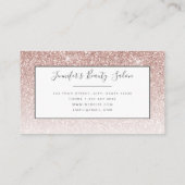 Trendy Roos Gold Glitter Nails Lashes Hair Visitekaartje (Achterkant)