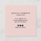 Trendy Roos Gold Glitter Pattern  Vierkante Visitekaartje (Achterkant)