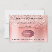 Trendy Roos Gold Glitter Sparkles Promo Code Bedankkaart (Achterkant)