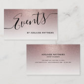 Trendy Roos Gold Glitter Wedding Event Planner Visitekaartje (Voorkant / Achterkant)