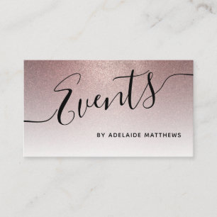 Trendy Roos Gold Glitter Wedding Planner Visitekaartje