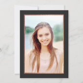 Trendy Roos Gold Graduation Party Photo Invitation Kaart (Achterkant)