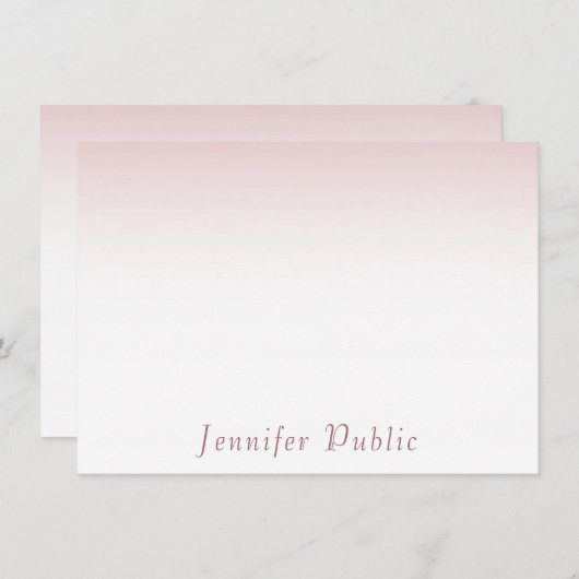 Trendy Roos Gold Handgeschreven Script Sjabloon (Voorkant / Achterkant)