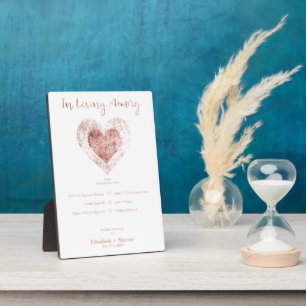 Trendy Roos Gold Heart-liefhebbers van Memory Wedd Fotoplaat