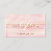 Trendy Roos Gold Makeup Artist Hair Salon Visitekaartje (Voorkant)