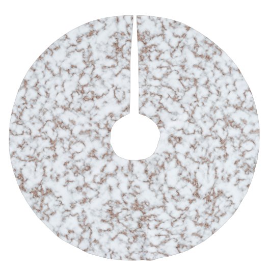 Trendy Roos Gold Marble Pattern Kerstboom Rok (Voorkant)