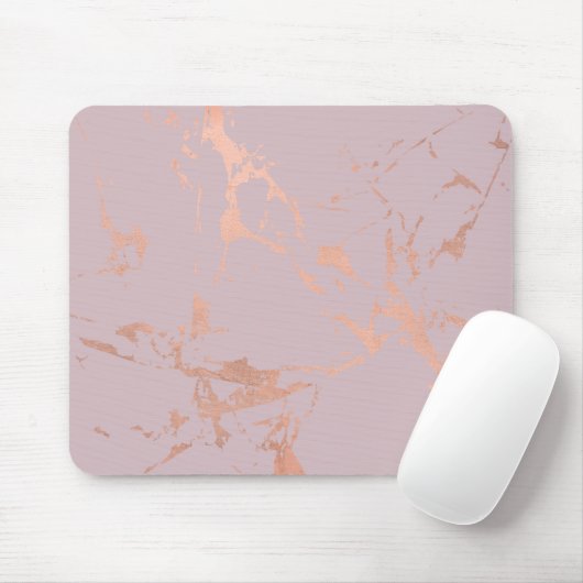 Trendy Roos Gold Marble Pattern on Blush Muismat (Met muis)