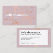 Trendy Roos Gold Marble Pattern op Blush Designer Visitekaartje (Voorkant / Achterkant)