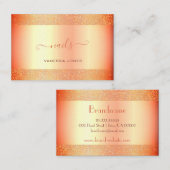 Trendy Roos Gold met Glitter Border Nails Visitekaartje (Voorkant / Achterkant)