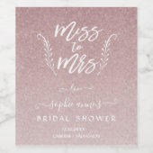 Trendy Roos Gold Miss tegen mevrouw Vrijgezellenfe Wijn Etiket (Enkel label)