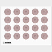 Trendy Roos Gold Monogram Elegant Sjabloon Ronde Sticker (Vel)