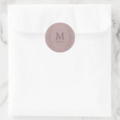 Trendy Roos Gold Monogram Elegant Sjabloon Ronde Sticker (Tas)