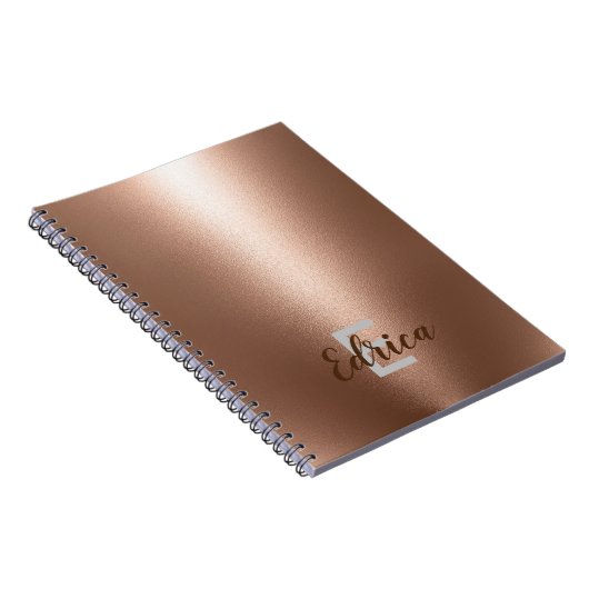 Trendy Roos Gold Monogram Notitieboek (Rechterzijde)