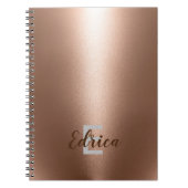 Trendy Roos Gold Monogram Notitieboek (Voorkant)