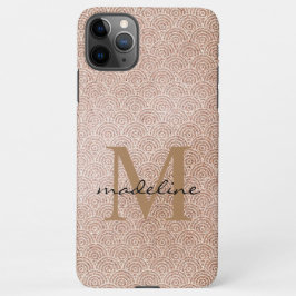 Trendy Roos Gold Oriental Elegant Monogram iPhone 11Pro Max Hoesje