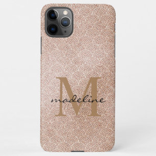 Trendy Roos Gold Oriental Elegant Monogram iPhone 11Pro Max Hoesje
