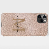 Trendy Roos Gold Oriental Elegant Monogram iPhone Hoesje (Achterkant horizontaal)