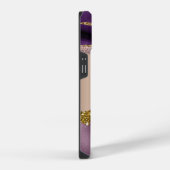 Trendy Roos Gold Paarse Glitter Monogram iPhone Hoesje (Rechterkant)