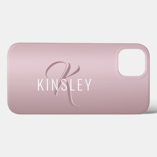 Trendy Roos Gold Persoonlijk Monogram Case-Mate iPhone Case (Achterkant (horizontaal))