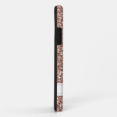 Trendy Roos Gold Pink Glitter Modern Monogram Naam Case-Mate iPhone Case (Achterkant/rechts)