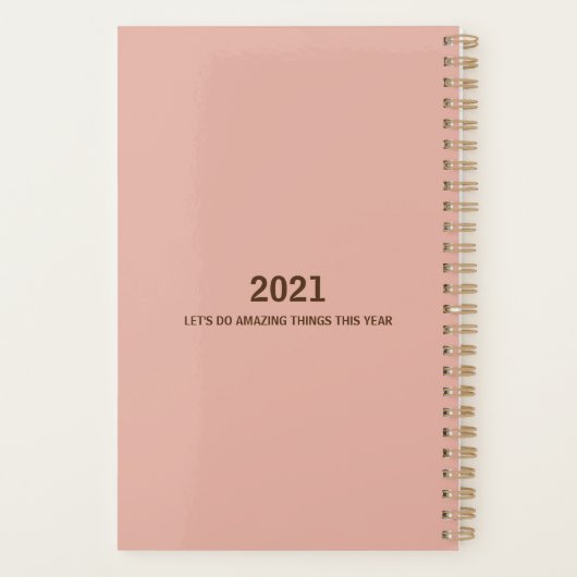  Trendy Roos Gold Pink Marble Planner (Achterkant)