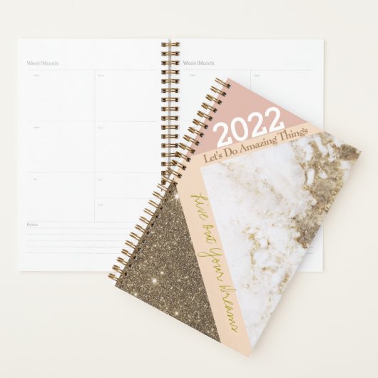  Trendy Roos Gold Pink Marble Planner (Display)