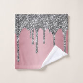 Trendy Roos Gold Pink Silver Glitter Drift Sparkle Bad Handdoek (Wasdoekje)