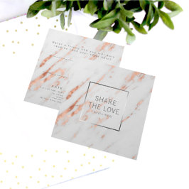Trendy Roos Gold Silver Marble Reference Client Vierkante Visitekaartje
