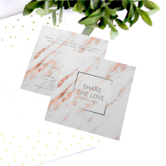 Trendy Roos Gold Silver Marble Reference Client Vierkante Visitekaartje