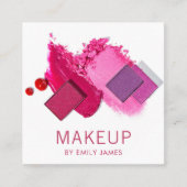 Trendy Roos Gold Silver Modern Chic Makup Artist Vierkante Visitekaartje (Voorkant)