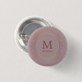 Trendy Roos Gold Sjabloon Monogram Elegant Ronde Button 3,2 Cm (Voorkant /achterkant)