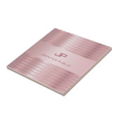 Trendy Roos Gold Sjabloon Monogram Modern Tegeltje (Zijkant)