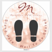 Trendy Roos Gold Sparkling SPA Salon Floor sticker (Vel)