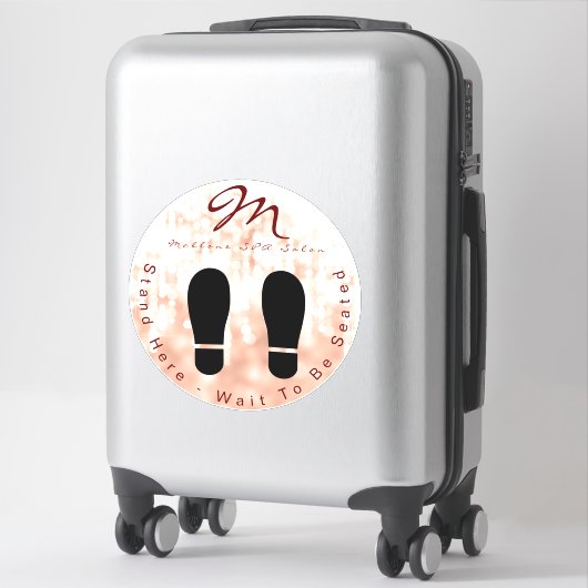 Trendy Roos Gold Sparkling SPA Salon Floor sticker (Koffer)