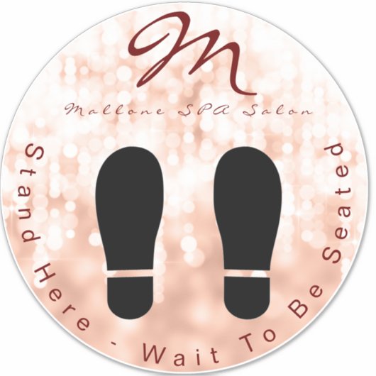 Trendy Roos Gold Sparkling SPA Salon Floor sticker (Voorkant)