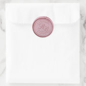 Trendy Roos Gold Wax Seal Monogram Bruiloft Ronde Sticker (Tas)