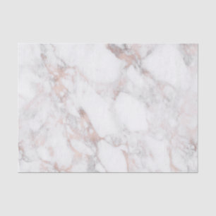 Trendy Roos-gold & White Faux Marble Tissuepapier
