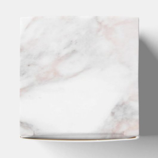 Trendy Roos Gold White Marble Elegant Sjabloon Bedankdoosjes (Bovenkant)
