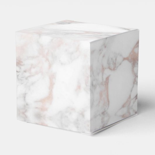Trendy Roos Gold White Marble Elegant Sjabloon Bedankdoosjes (Achterkant)
