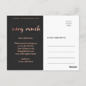 Trendy Roos Goud Afstuderen Foto Dank u Briefkaart (Achterkant)