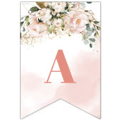 Trendy roos goud bloemengoud 16e verjaardagsfeestj vlaggetjes (Tweede vlag)