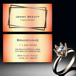 Trendy Roos Goud Chique Lijst Modern Haar en Make- Visitekaartje