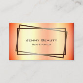 Trendy Roos Goud Chique Lijst Modern Haar en Make- Visitekaartje (Voorkant)