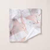 Trendy Roos Goud Geometrisch Marmer Bad Handdoek (Wasdoekje)